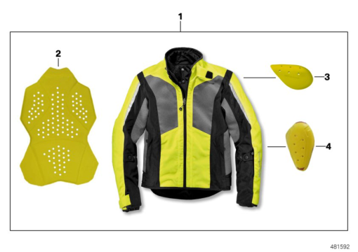 BMW Motorrad AirShell Jacket Size Gr. 54 Bright Yellow