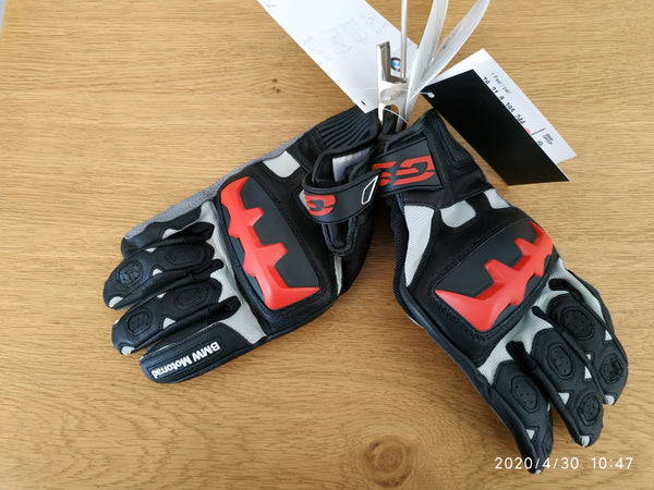 BMW Motorrad Rallye Gloves Size 9-9 1/2 Black/Red